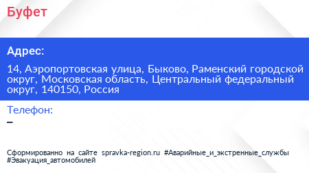 Буфет - визитка