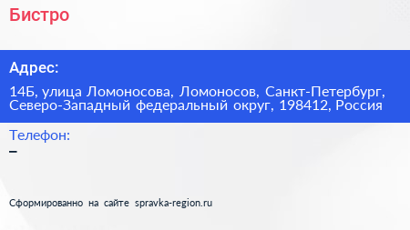 Бистро - визитка