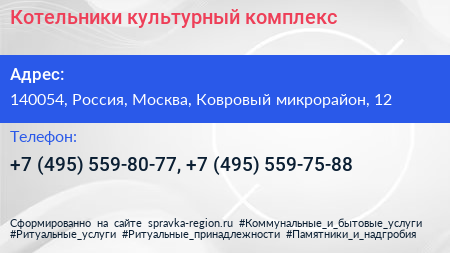Котельники культурный комплекс - визитка