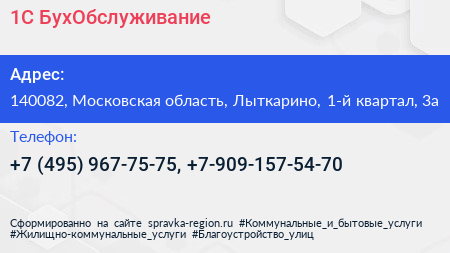 1С БухОбслуживание - визитка