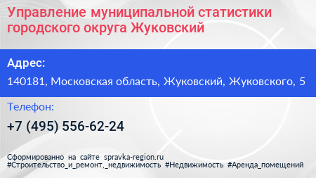 Управление муниципальной статистики городского округа Жуковский - визитка