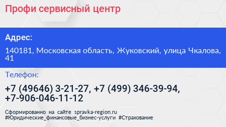 Профи сервисный центр - визитка