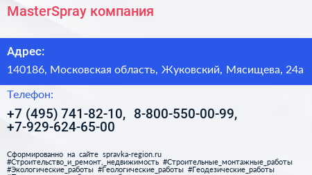 MasterSpray компания - визитка