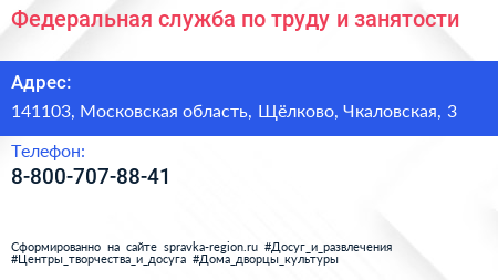 Федеральная служба по труду и занятости - визитка