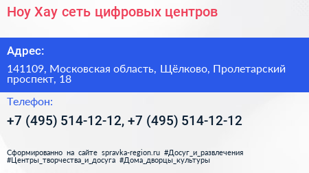 Ноу Хау сеть цифровых центров - визитка