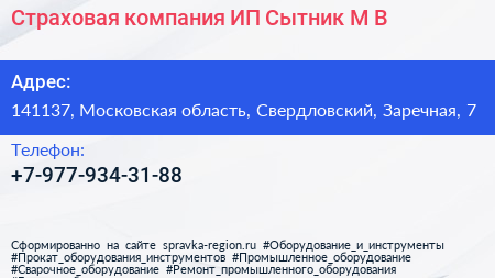 Страховая компания ИП Сытник М В  - визитка