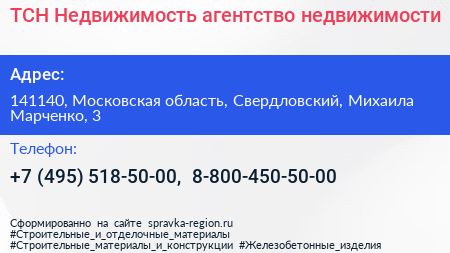 ТСН Недвижимость агентство недвижимости - визитка