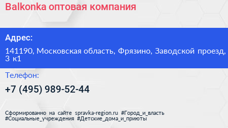 Balkonka оптовая компания - визитка