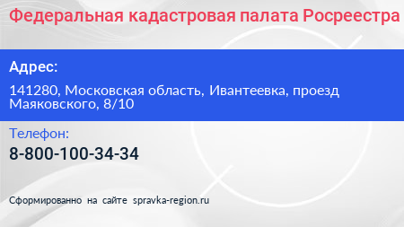 Федеральная кадастровая палата Росреестра - визитка