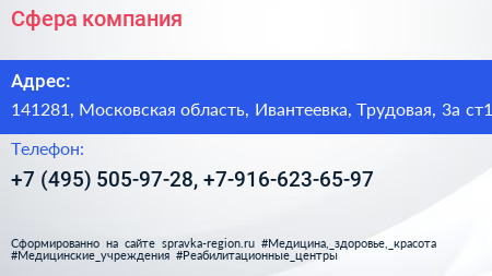 Сфера компания - визитка