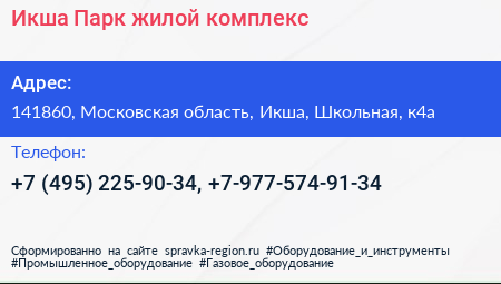 Икша Парк жилой комплекс - визитка