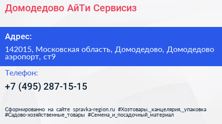 Домодедово АйТи Сервисиз - визитка