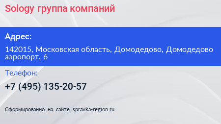 Sology группа компаний - визитка