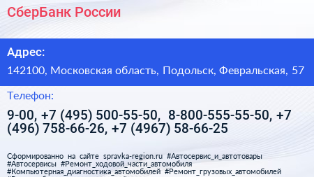 СберБанк России - визитка