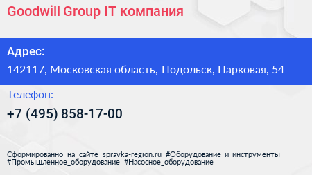 Goodwill Group IT компания - визитка