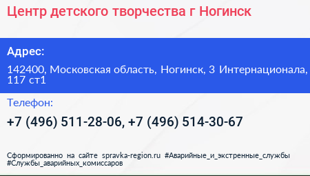 Центр детского творчества г Ногинск - визитка