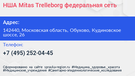 НША Mitas Trelleborg федеральная сеть - визитка