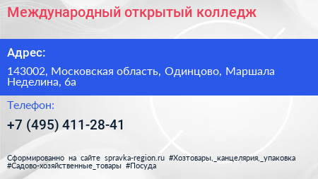 Международный открытый колледж - визитка