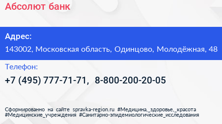 Абсолют банк - визитка