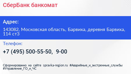 СберБанк банкомат - визитка