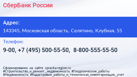 СберБанк России - визитка