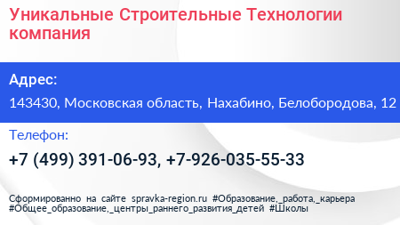 Уникальные Строительные Технологии компания - визитка