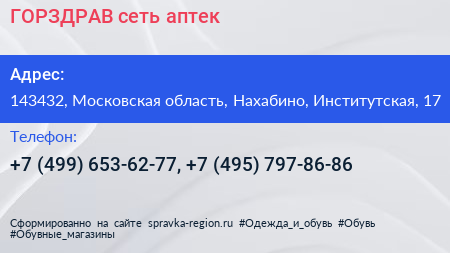 ГОРЗДРАВ сеть аптек - визитка