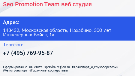 Seo Promotion Team веб студия - визитка