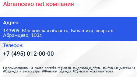 Abramcevo net компания - визитка