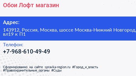 Обои Лофт магазин - визитка