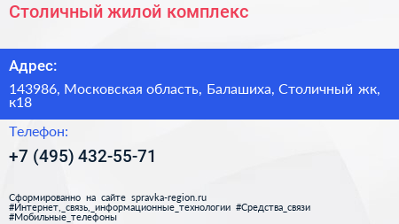 Столичный жилой комплекс - визитка