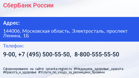 СберБанк России - визитка