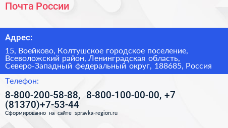 Почта России - визитка