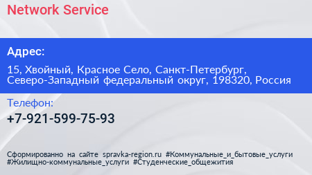 Network Service - визитка