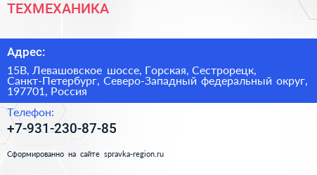 ТЕХМЕХАНИКА - визитка