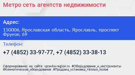 Метро сеть агентств недвижимости - визитка