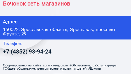 Нажмите, чтобы скачать визитку Бочонок сеть магазинов - визитка