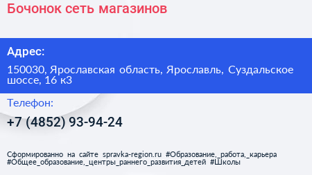 Нажмите, чтобы скачать визитку Бочонок сеть магазинов - визитка
