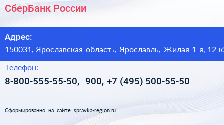 СберБанк России - визитка