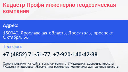 Кадастр Профи инженерно геодезическая компания - визитка