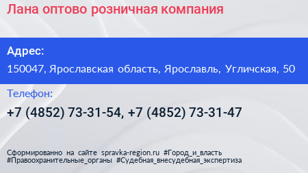 Лана оптово розничная компания - визитка