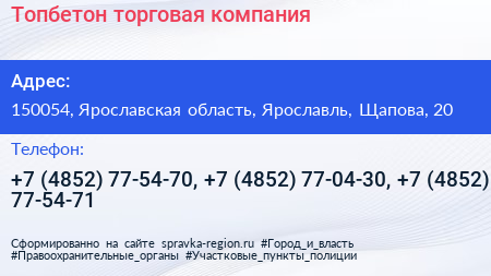 Топбетон торговая компания - визитка