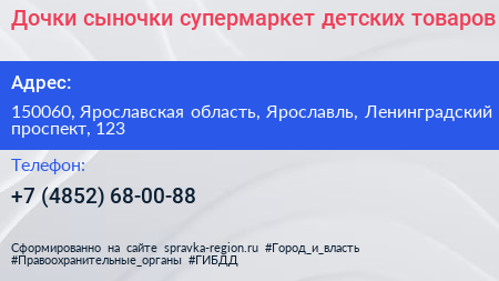 Дочки сыночки супермаркет детских товаров - визитка