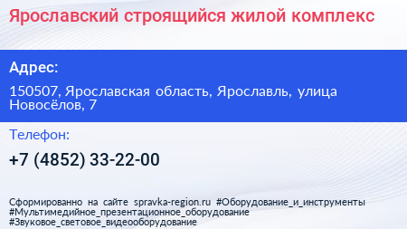 Ярославский строящийся жилой комплекс - визитка