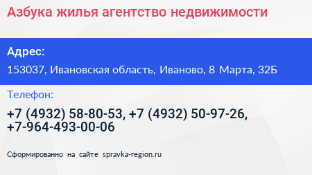 Азбука жилья агентство недвижимости - визитка