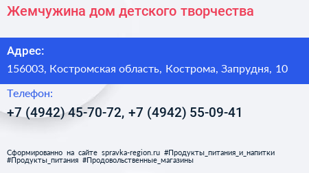 Жемчужина дом детского творчества - визитка