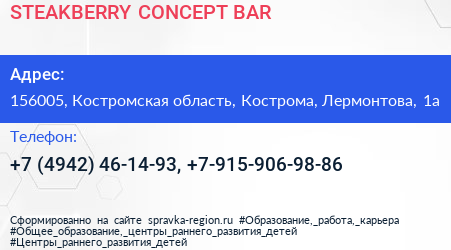 STEAKBERRY CONCEPT BAR - визитка