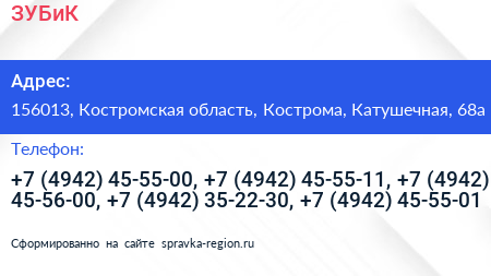 ЗУБиК - визитка