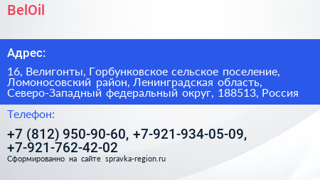 BelOil - визитка