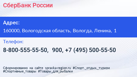 СберБанк России - визитка